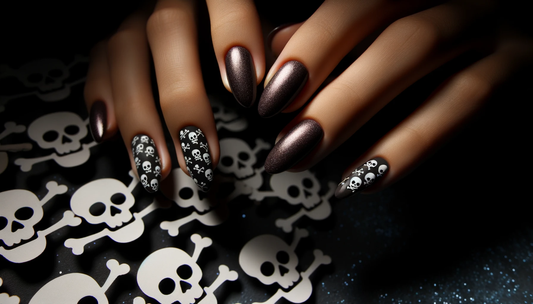 Nail Art Sticker Halloween Nero Bianco Fantasma Teschio Pipistrello