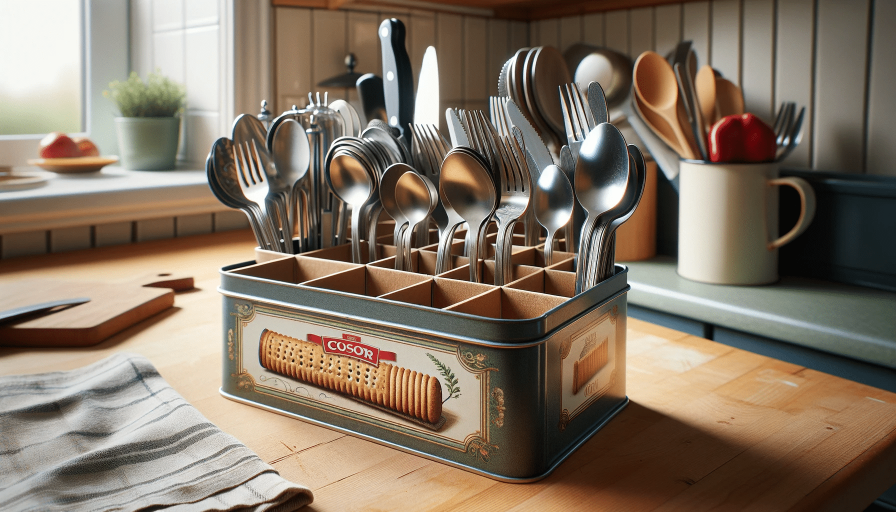 Come Riutilizzare Scatole di Biscotti per Organizer di Cucchiaini e Posate
