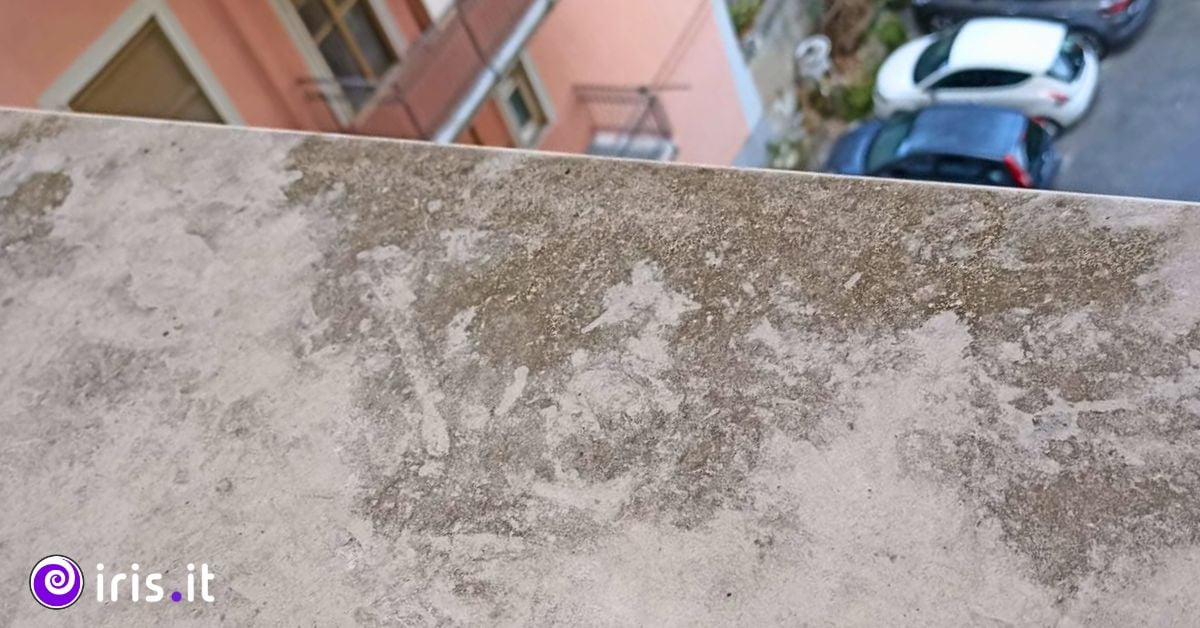 marmo balcone sporco