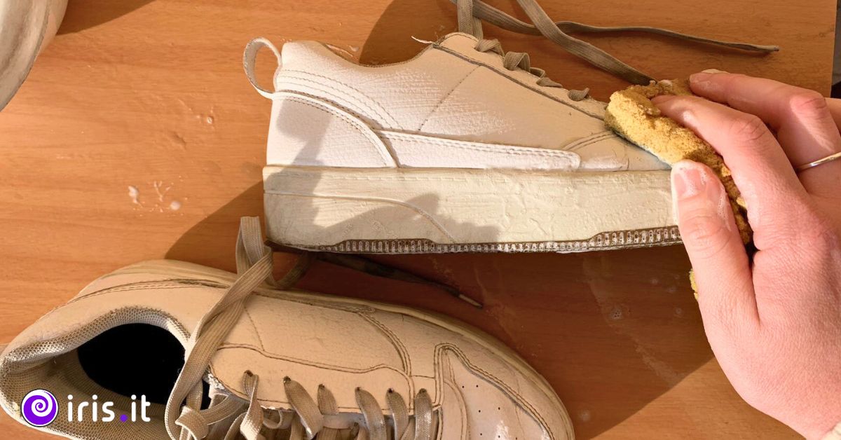 pulizia scarpe bianche
